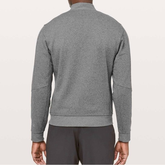 Lululemon Men’s City Sweat Bomber Thermo Heathered Light Cast Grey Jacket size L - Picture 2 of 8